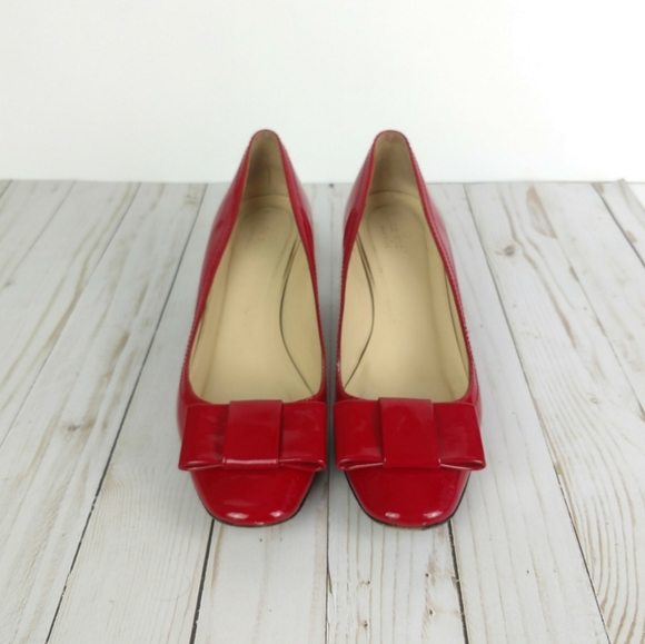 SOLD Kate Spade red bow patent leather pumps 9.5 - Picture 2 of 8